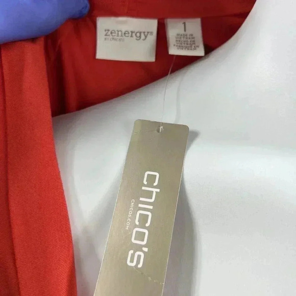 Chico's Zenergy Womens Draped Crossover Blouse Fold Front Top 1XL Audrey Hepburn - Picture 7 of 9